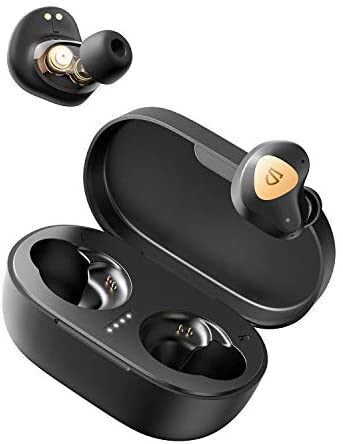SOUNDPEATS Truengine 3 SE Auriculares Inalámbricos con Controladores Dinámicos Duales, CVC 4-Micrófonos, 30H de Reproducción, Control Táctil, Auriculares Internos con Sonido Estéreo(USB-C)