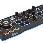 Hercules DJControl Starlight - Controlador de DJ USB portátil 2 Pistas con 8 Pads/Tarjeta de Sonido para PC/Mac, Multicolor