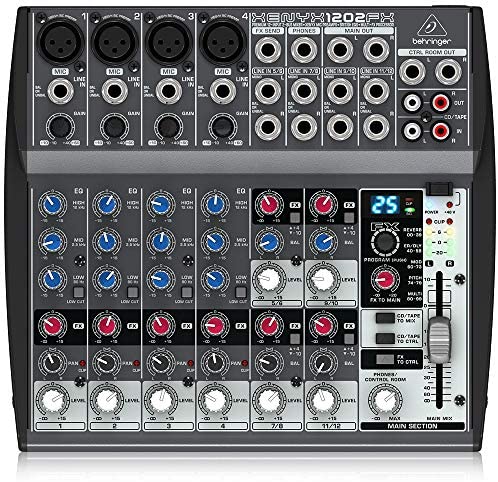 Behringer XENYX 1202FX Tabla de mezclas, Importado de Alemania, 12 puertos