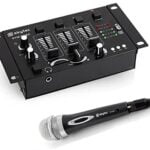 Skytec Mini DJ Set 1 x Mesa de mezclas 3/2-canal 1 x micrófono de mano