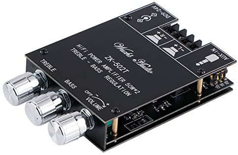 Amplificador Bluetooth HiFi Stereo 2.0 TPA3116D2 Módulo Amplificador de Audio 2X50W Control de Graves y Agudos Amplificador de Potencia Digital Bluetooth 5.0 AMP