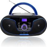 Lectores de CD portátiles，Radio CD / MP3 Portátil Reproductor CD con Bluetooth/FM/USB/AUX-IN/Salida de Auriculares/Estéreo Altavoz (LP-D02)