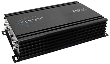 E400.4 High Efficiency 4 Channel Car Amplifier w/Clean D Technology - Full Range 4, 3 or 2 Channel Amplifier, 2 ohm Stable, Built in crossovers