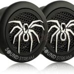 Soundstream TWS.3N 110 Watts 1-Inch PEI Dome 4 Ohm Tweeters,Black and Silver