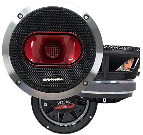 Gravity WZP65 Warzone Series 6.5" inch Pro Midrange Coaxial Loud Speaker 4-Ohms with 600 WATT Max, 1 Speaker Corrugated Speaker Surround with Oversize Magnet Motor Structure