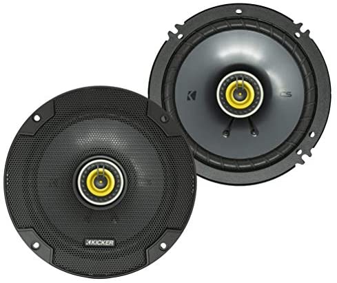 KICKER CSC65 CS Series 6.5 Inch 300 Watt 4 Ohm 2-Way Car Audio Coaxial Speakers System with Polypropylene Cone, PEI Tweeters & EVC Technology, Pair