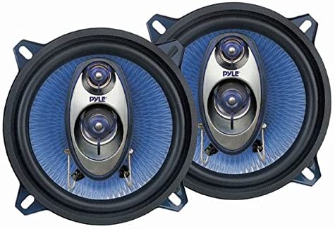 5.25” Car Sound Speaker (Pair) - Upgraded Blue Poly Injection Cone 3-Way 200 Watt Peak w/Non-fatiguing Butyl Rubber Surround 100-20Khz Frequency Response 4 Ohm & 1" ASV Voice Coil - Pyle PL53BL