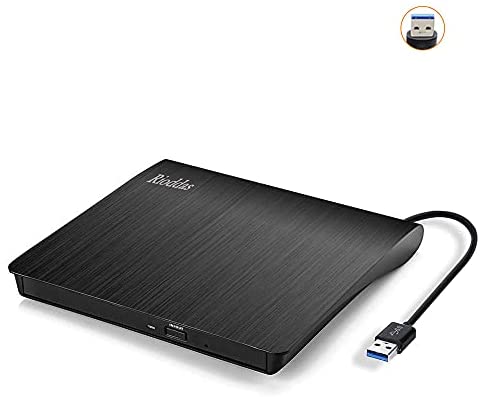 External CD Drive USB 3.0 Portable CD DVD +/-RW Drive DVD/CD ROM Rewriter Burner Writer Compatible with Laptop Desktop PC Windows Mac Pro MacBook