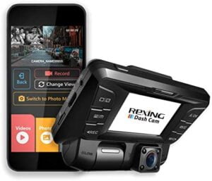 Rexing V2 Front + Back Dual Camera 1080p Full HD Wi-Fi Ultra Wide Angle LCD Screen Infrared Night Vision Car, Uber, Taxi Dash Cam