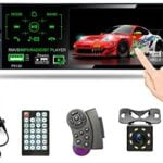 Single Din Car Stereo Receiver Bluetooth Audio & Hands-Free Call Touchscreen Multimedia Car Radio FM/AM/RDS Receiver with Dual USB, Aux Input External Microphone + Wiress Remote Control