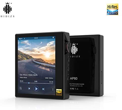 HIDIZS AP80 High Resolution Lossless MP3 Music Player with LDAC/aptX/FLAC/Hi-Res Audio/FM Radio, Hi-Fi Bluetooth Audio Player with Full Touch Screen (Black)
