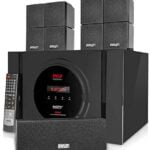 Pyle 5.1 Channel Home Theater Speaker System - 300W Bluetooth Surround Sound Audio Stereo Power Receiver Box Set w/ Built-in Subwoofer, 5 Speakers, Remote, FM Radio, RCA - PT589BT,Black