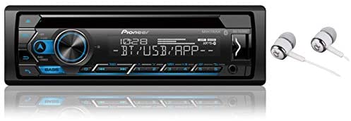 Pioneer DEH-S4200BT Single-DIN in-Dash CD AM/FM Receiver MIXTRAX, Bluetooth Dual Phone Connection, USB, Spotify, Pandora, iPhone and Android Music Support, Smart Sync App/with Alphasonik Earbuds
