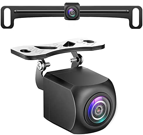 HD Backup Camera,Metal Housing 170 Degree Wide View Angle License Plate Rear View Camera for Car,Clear Night Vision IP69 Waterproof Rearview Camera Universal Reverse Cam Kit for Vehicle SUV RV Pickup