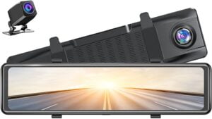 AKASO DL12 2.5K Mirror Dash Cam 12" Touch Screen Front and Rear Dual Dash Camera for Cars Enhanced Night Vision Backup Camera with Sony Starvis Sensor GPS G-Sensor Parking Assistance