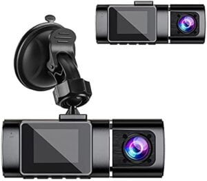 Dash Cam |1080P + 720P Driving Recorder, with Infrared Night Vision Built-in Camera, Parking Mode, G Sensor, Loop Recording 1.5 inch LCD Display (Including 16G Memory Card)