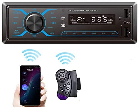 SEMAITU Smart Car Audio Systems, Single Din Multimedia Car Stereo, USB SD Support Mobile APP Control Bluetooth MP3 Hands-Free Calling, FM Radio Receiver for Car & Truck