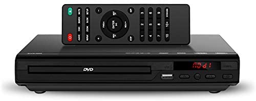 DVD Player for TV - Multi Region HDMI 1080P Digital DVD Player with Remote Control, Built-in PAL/ NTSC System, USB Port Support.