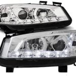 Headlights Compatible with Renault Megane II 2002 2003 2004 2005 BR-1521 Driver And Passenger Side Complete Set Headlight Assembly Front Lights Car Lamps Car Lights Headlamp Headlamps Daylight Chrome