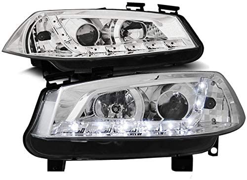 Headlights Compatible with Renault Megane II 2002 2003 2004 2005 BR-1521 Driver And Passenger Side Complete Set Headlight Assembly Front Lights Car Lamps Car Lights Headlamp Headlamps Daylight Chrome
