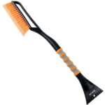 AstroAI 27” Snow Brush and Detachable Ice Scraper with Ergonomic Foam Grip for Cars, Trucks, SUVs (Heavy Duty ABS, PVC Brush)
