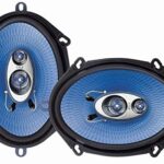 5” x 7” Car Sound Speaker (Pair) - Upgraded Blue Poly Injection Cone 3-Way 300 Watts w/ Non-fatiguing Butyl Rubber Surround 80 - 20Khz Frequency Response 4 Ohm & 1" ASV Voice Coil - Pyle PL573BL