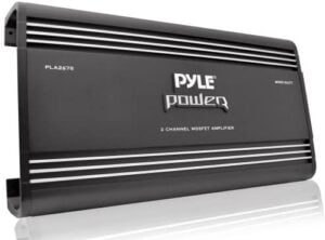 4 Channel Car Stereo Amplifier - 4000W High Power 4-Channel Bridgeable Audio Sound Auto Small Speaker Amp Box w/ MOSFET, Crossover, Bass Boost Control, Silver Plated RCA Input Output - Pyle PLA4478