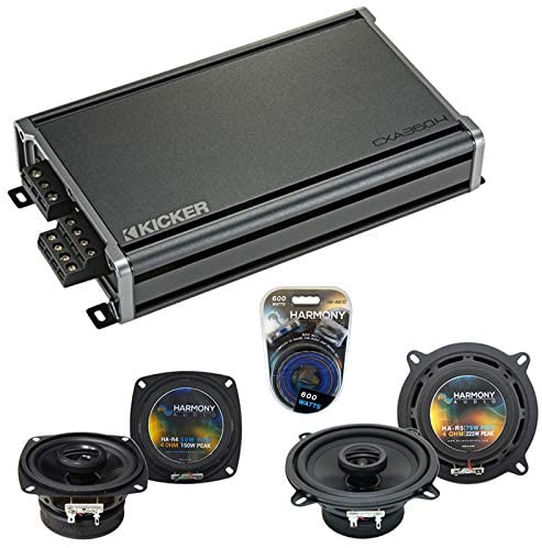 Compatible with Mercedes 380/300 Series 81-96 OEM Speaker Replacement Harmony Audio Bundle R4 R5 & CXA360.4 Amp