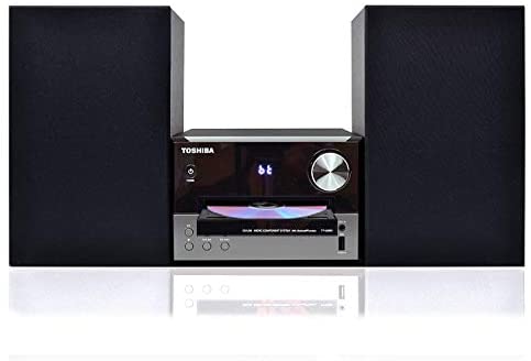 Toshiba TY-ASW91 Micro Component Speaker System: Wireless Bluetooth Speaker Sound System with FM, USB & CD, AUX Input, LED Display and Remote Control