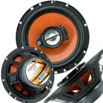 Audiobank 6.5-Inch 3-Way Orange Car Audio Stereo Coaxial Speakers - AB674 - Total of 2 Speakers / 600 Watts Peak Power Handling Rubber Coated Cloth Surround