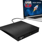 External DVD Drive, USB 3.0 Portable CD/DVD +/-RW Drive/DVD Player for Laptop CD ROM Burner Compatible with Laptop Desktop PC Windows Linux OS Apple Mac Black