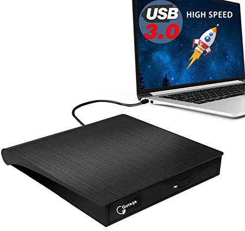External DVD Drive, USB 3.0 Portable CD/DVD +/-RW Drive/DVD Player for Laptop CD ROM Burner Compatible with Laptop Desktop PC Windows Linux OS Apple Mac Black