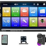 Mosufit Double Din Car Stereo Car Audio with Bluetooth FM Radio Receiver, 7" Digital LCD Touchscreen, MP3/MP5/USB/SD, Wireless Remote Control, Rear View Camera, Steering Wheel Control