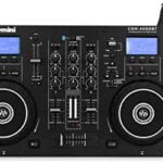 Gemini Sound CDM-4000BT Stand Alone Bluetooth Streaming Professional DJ Dual Deck Media Player Mixer CD/CDR USB Playback 2 Band Equalizer Manual Looping Sensitive Jog Wheels, XLR Output, Anti-Shock