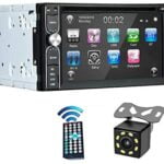 EZoneTronics Free Backup Camera Included + Double Din Car Stereo DVD Player Radio Bluetooth 2 Din Capacitive Touch Screen Support USB SD 1080P Multi Language Remote Control