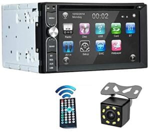 EZoneTronics Free Backup Camera Included + Double Din Car Stereo DVD Player Radio Bluetooth 2 Din Capacitive Touch Screen Support USB SD 1080P Multi Language Remote Control