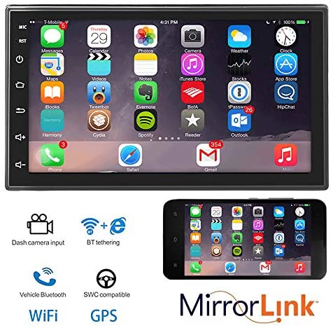 Ezonetronics Android 9.1 Car Stereo,Double Din Navigation Bluetooth Touch Screen Car Multimedia Radio Support Netflix,Mirror Link Play