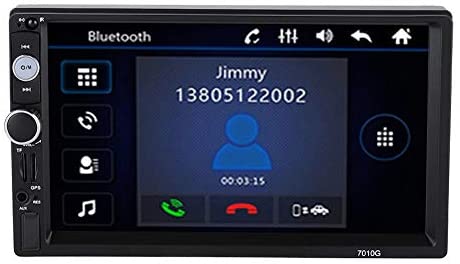 V BESTLIFE Bluetooth Double Din Car Stereo,7 inch Touch Screen Car MP5 Player Support MP3/WMA/WAV/MKV/FLAC/OGG with GPS