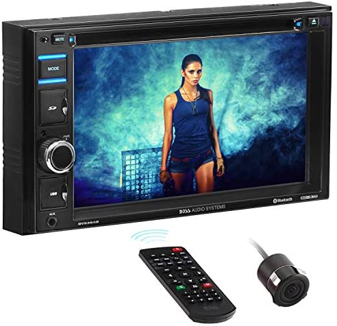 BOSS Audio Systems BVB9364RC Car DVD Player - Double Din, Bluetooth Audio and Hands-Free Calling, 6.2 Inch Touchscreen LCD, MP3, CD, DVD, USB, SD, AUX in, AM/FM Radio, Rearview Camera Included
