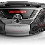 Philips Portable Boombox CD Player Bluetooth FM Radio MP3 Mega Bass Reflex Stereo Sound System with NFC, 12W, USB Input, Headphone Jack, and LCD Display