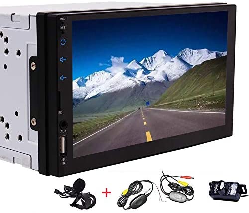 Android 10.0 Car Stereo Quad Core Double Din 7 inch in Dash Touchscreen FM/AM Radio Receiver GPS Navigation WiFi Bluetooth Screen Mirror with Rear View Camera + Remote Control