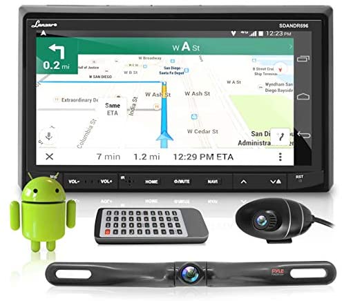 Pyle Premium Android 7" Double DIN Bluetooth DVR Dash Cam, Dual Camera, Car Stereo Receiver, Touchscreen Tablet Style Display, Wi-Fi Web Browsing, App Download