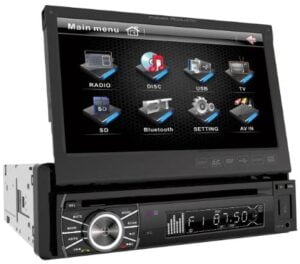 Power Acoustik PTID-8920B In-Dash DVD AM/FM Receiver with 7-Inch Flip-Out Touchscreen Monitor and USB/SD Input