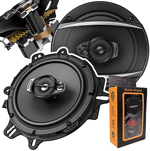 Pair of Pioneer 6-1/2" 6.5" 3-Way Coaxial Car Audio Speakers | TS-A1670F (2 Speakers) + Free Gravity Mobile Bracket Holder