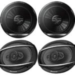 Car Speaker Package: 1 Pair 6.5" 300 Watts Max Power 2-Way Coaxial Car Speakers and 1 Pair 6x9 4-Way 450 Watts Max Power Black Vehicle Speakers