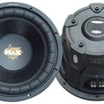 Lanzar 12in Car Subwoofer Speaker - Black Non-Pressed Paper Cone, Stamped Plastic Basket, Dual 4 Ohm Impedance, 1600 Watt Power - MAXP124D