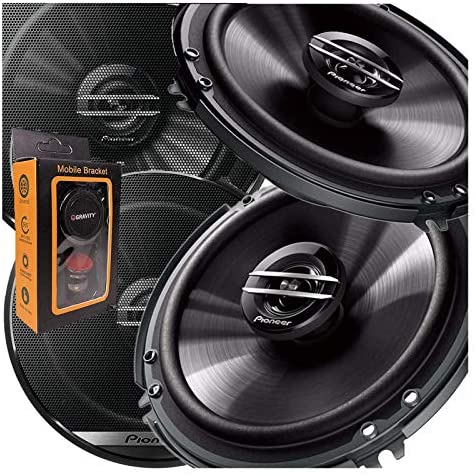 2 Pairs of Pioneer 6-1/2" 6.5" 2-Way 300 Watt Coaxial Car Audio Speakers | TS-G1620F (4 Speakers) + Gravity Magnet Phone Holder