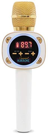 Singing Machine CPK545, Official Carpool Karaoke, The Mic, Bluetooth Microphone for Cars, White