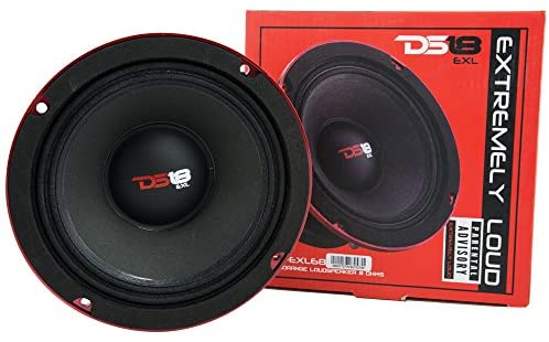 DS18 PRO-EXL68 Loudspeaker - 6.5", Midrange, Red Aluminum Bullet, 600W Max, 300W RMS, 8 Ohms, Ferrite Magnet - For the Peple Who Live and Breathe Car Audio (1 Speaker)
