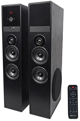 Rockville TM80B Black Home Theater System Tower Speakers 8" Sub/Bluetooth/USB